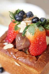 Berries, chocolate, honey toast, Japanese