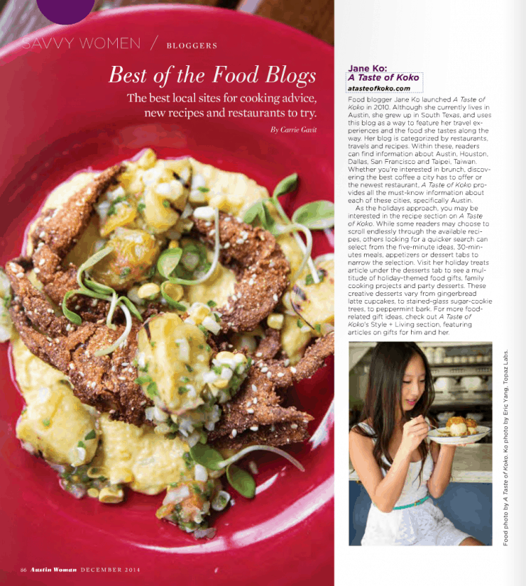 A Taste of Koko, Austin Woman Magazine