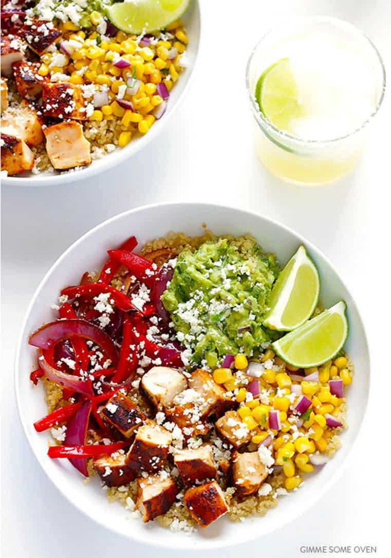 Chicken Quinoa Burrito Bowls