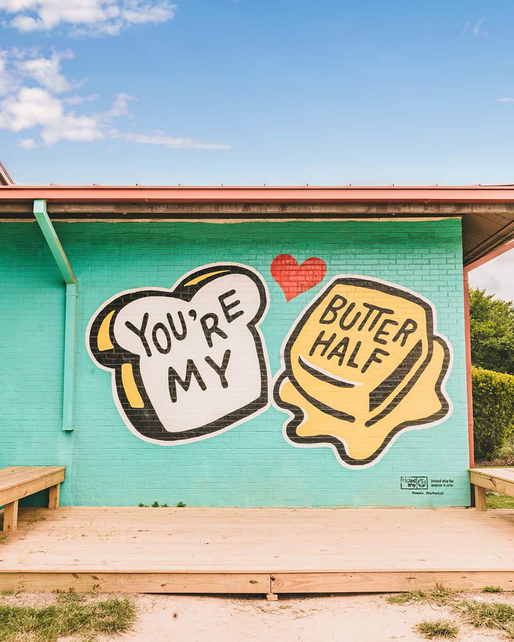 You're My Butter Half mural in Austin Texas