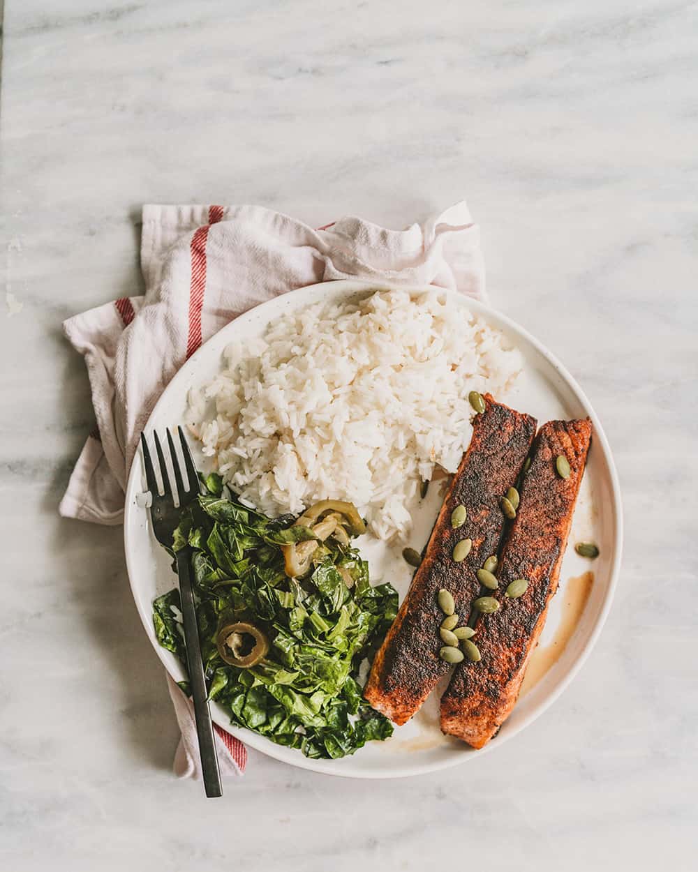 Pan seared salmon with brown butter sauce