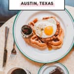 Texas shaped waffle at The Driskill Hotel in Austin Texas