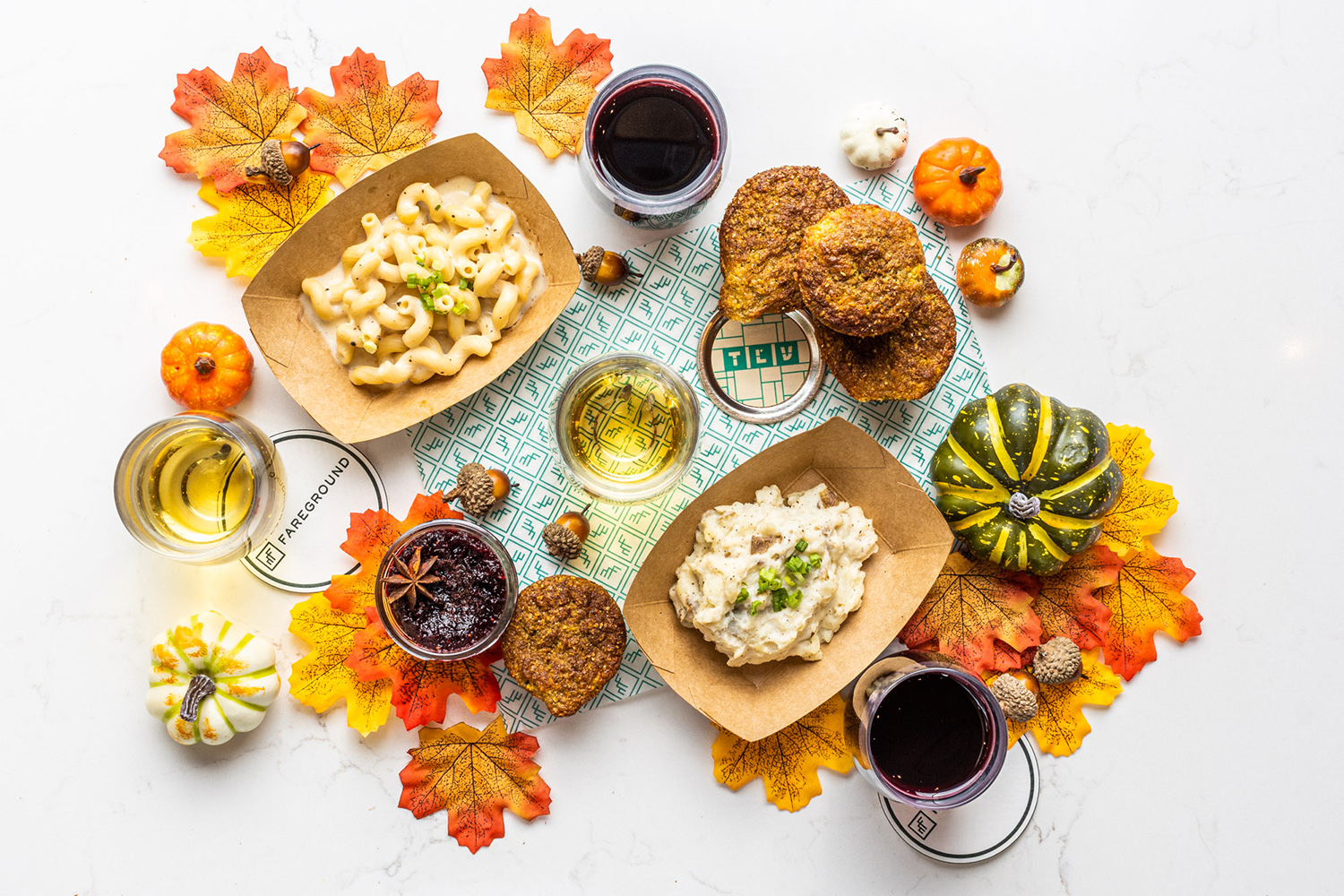 Thanksgiving spread at Fareground Austin